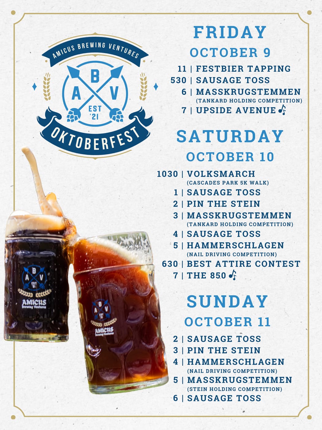 The Oktoberfest poster for Amicus Brewing Ventures.